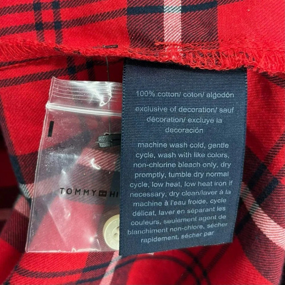 Tommy Hilfiger Button Up Shirt Women's Sz S Red Navy Long Sleeve Collared Casual - Picture 11 of 12